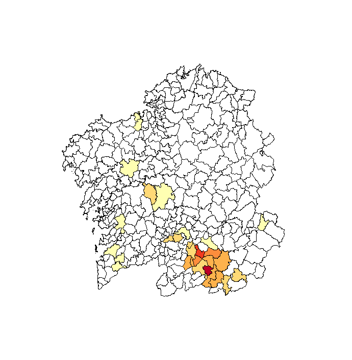 Distribuição geográfica do apleido galego Limia.