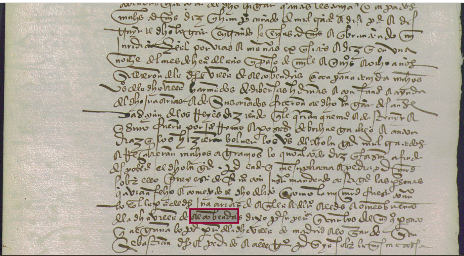 ...de la d(ic)ha villa de Alcobendas...", Ejecución de bienes a los tesoreros de los obispados de Osma y Sigüenza, 1500, AGS, PARES.