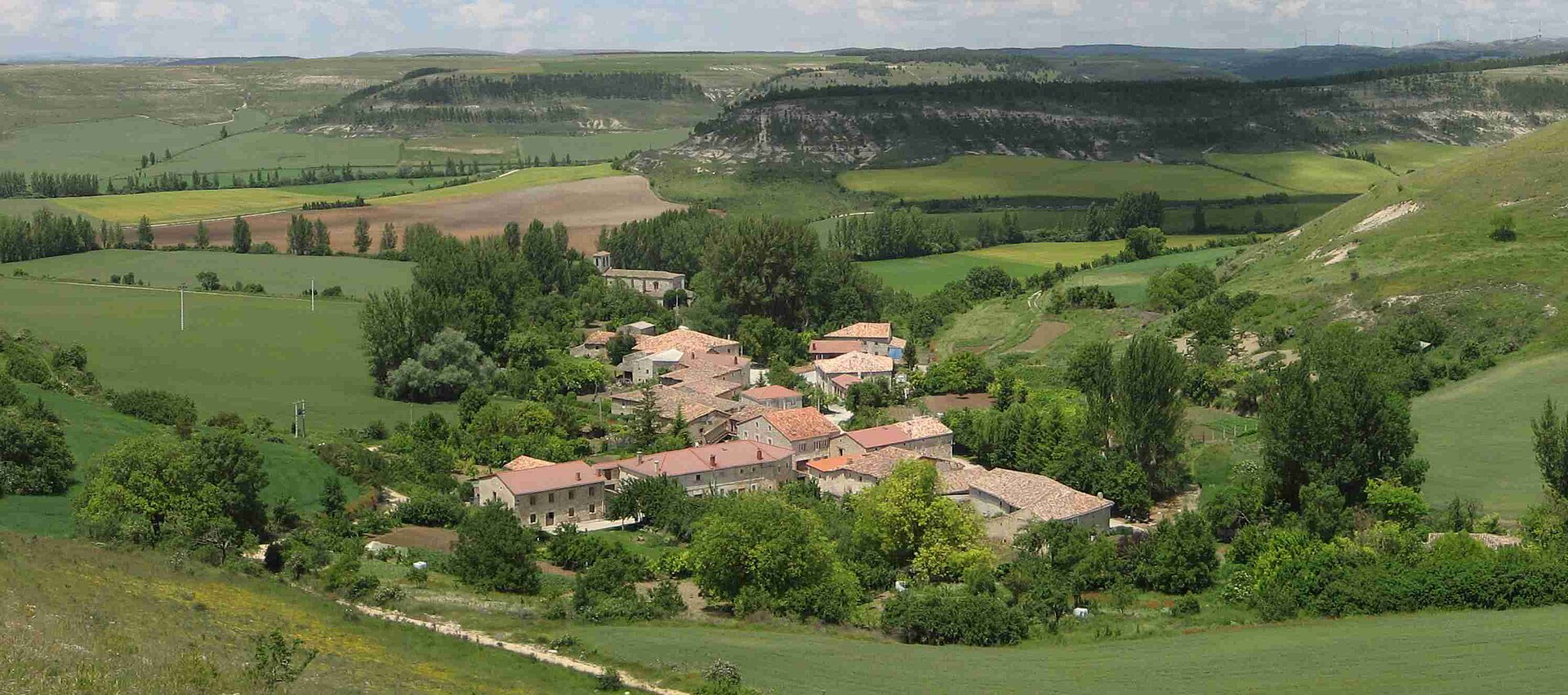 Vista general de Borcos, barrio de Las Hormazas (Burgos). Fuente: Wikicommons.