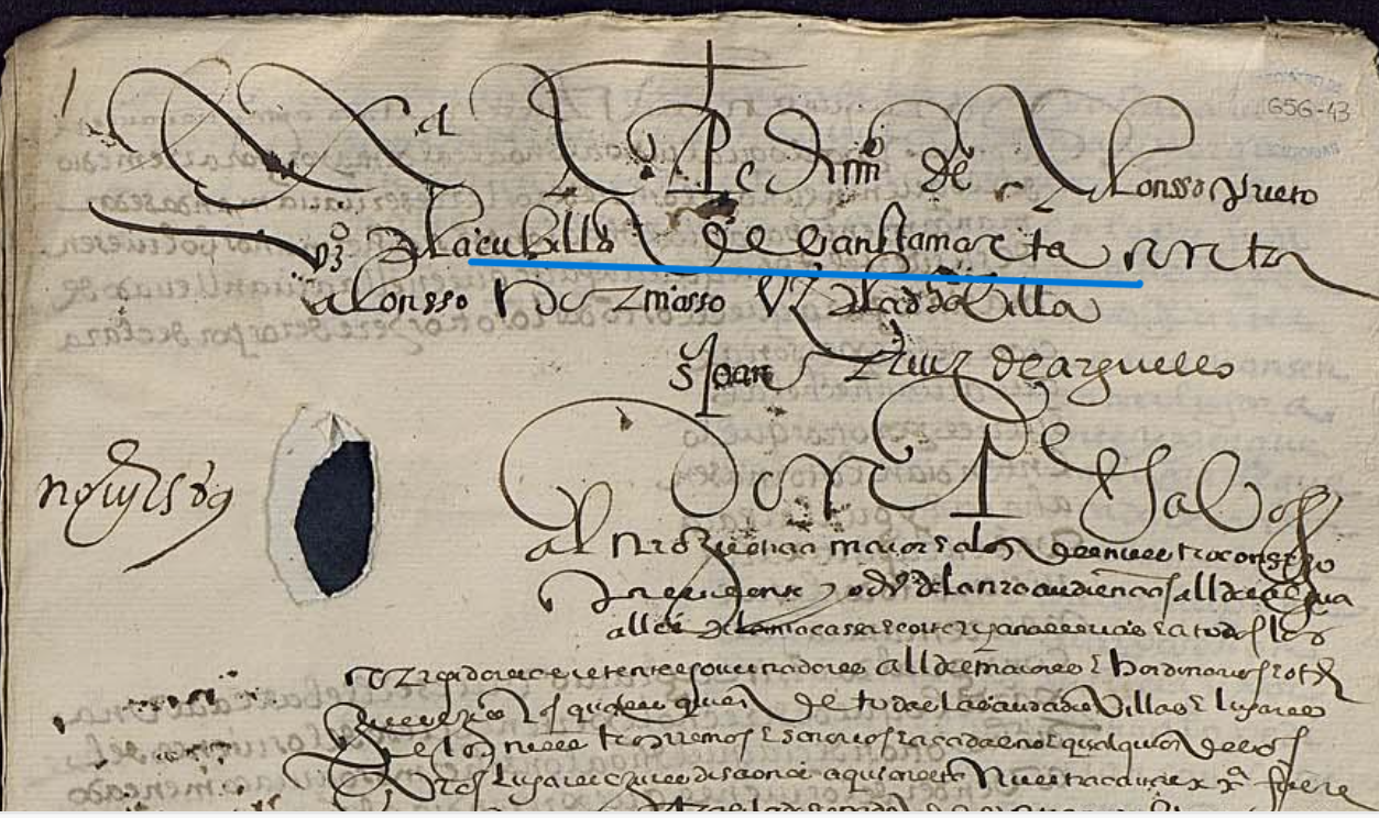 "Ex(ecutori)a a pedim(ient)o de Alonsso Prieto v(e)z(in)o de la Cubillas de Santa Marta....", Ejecutoria del pleito litigado por Alonso Prieto, Andrés Prieto, vecinos de Cubillas de Santa Marta (Valladolid), 1589, ARCHV, PARES.