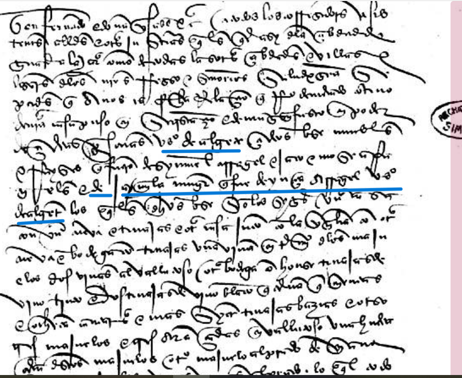 ...v(ecin)os de Algete...e de Jamila muger que fue de Yuça Arragel v(ecin)os de Algete...", Que Alonso Díaz de Pastrana tenga en secuestro los bienes de los judios Simuel Arragel, Jaco y Mose Arragales, y "Jamila" mujer que fue de Yuça Arragel, vecinos de Algete, 1493, AGS, PARES.