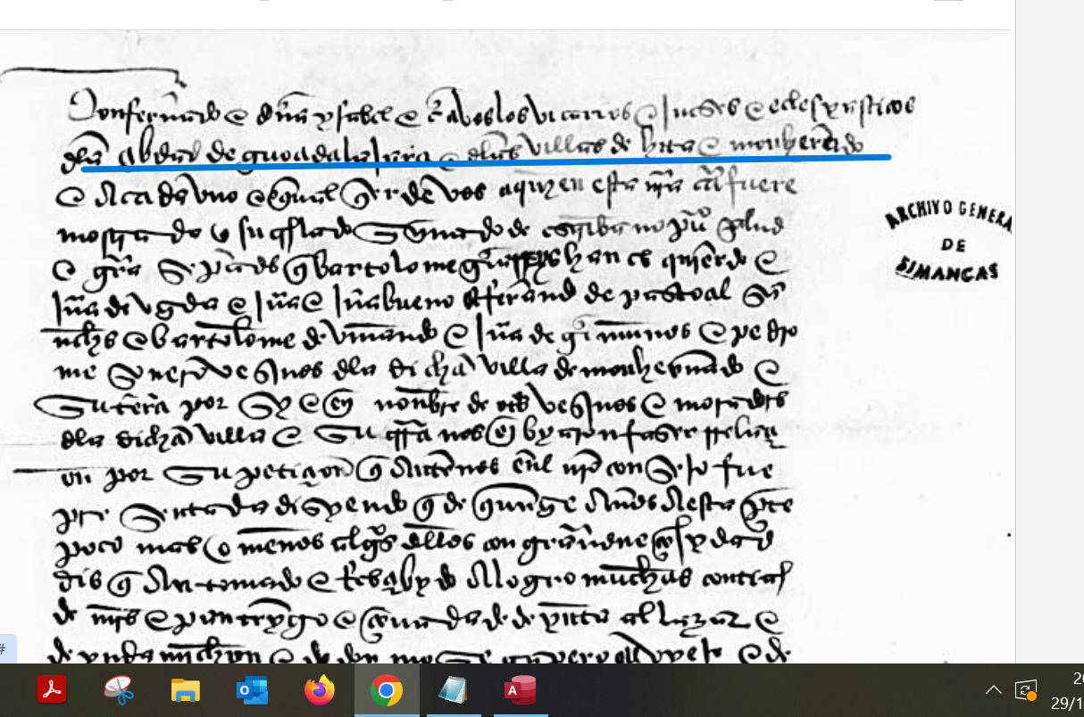 .de la cibdad de Guadalajara e d(i)chas villas de Hita e Monhernando....", Vecinos de Mohedano (sic) contra judíos de Hita sobre logros, 1480, AGS, PARES.