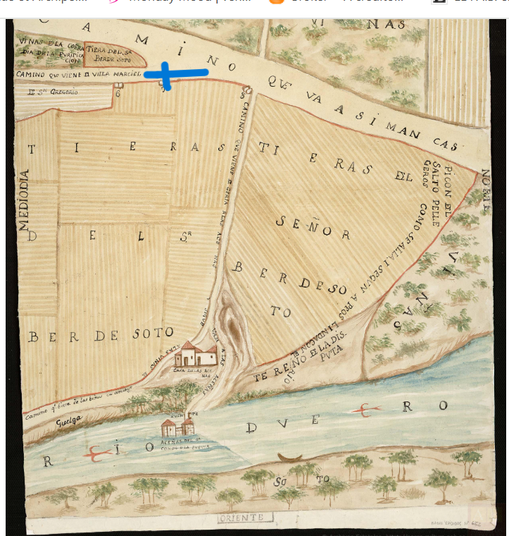 "Villa Marciel", Mapa de términos junto al río Duero en Geria (Valladolid), 1805,  ARCHV, PARES.