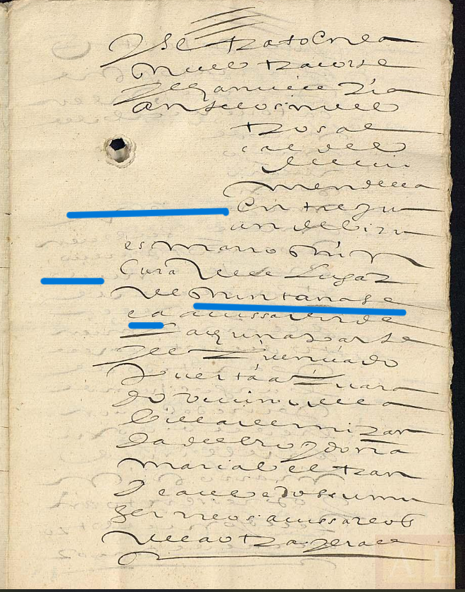 "...entre Juan de Virues Marroquin cura ve(cino) del lugar de Quintanaseca", Ejecutoria del pleito litigado por Juan de Virués Marroquín, vecino de Quintanaseca (Burgos), con el licenciado Puerta Alvarado y María Beltrán de Acevedo, 1609, ARCHV, PARES.