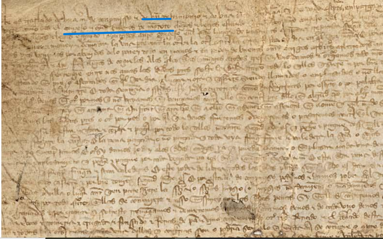 "...concejo y omes buenos de Montoto...", Traslado de una carta de compromiso entre los concejos de Perazancas de Ojeda y Montoto de Ojeda, 1401 (original de 1393), ARCHV, PARES.