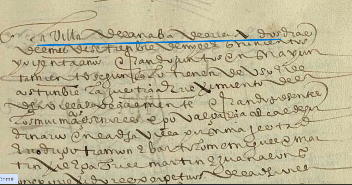 "En la villa de La Naba del Rey a....", Documentación relativa a la presencia de la Compañía de Medina del Campo en Nava del Rey 1580, AHNOB, PARES.