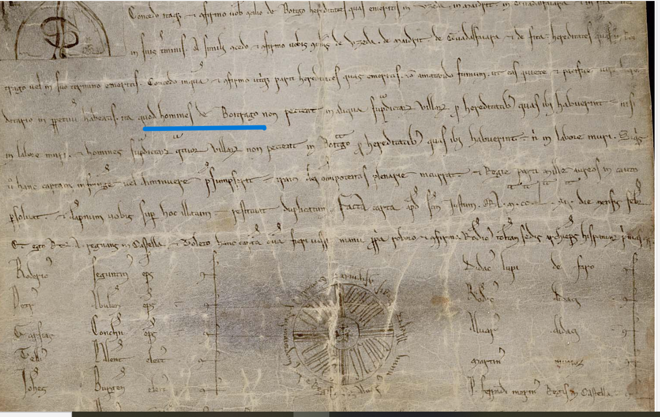 "..quod homines de Boitrago....", Privilegio rodado de Alfonso VIII por el que confirma al Concejo de Buitrago..., 1212, ARCHV, PARES.