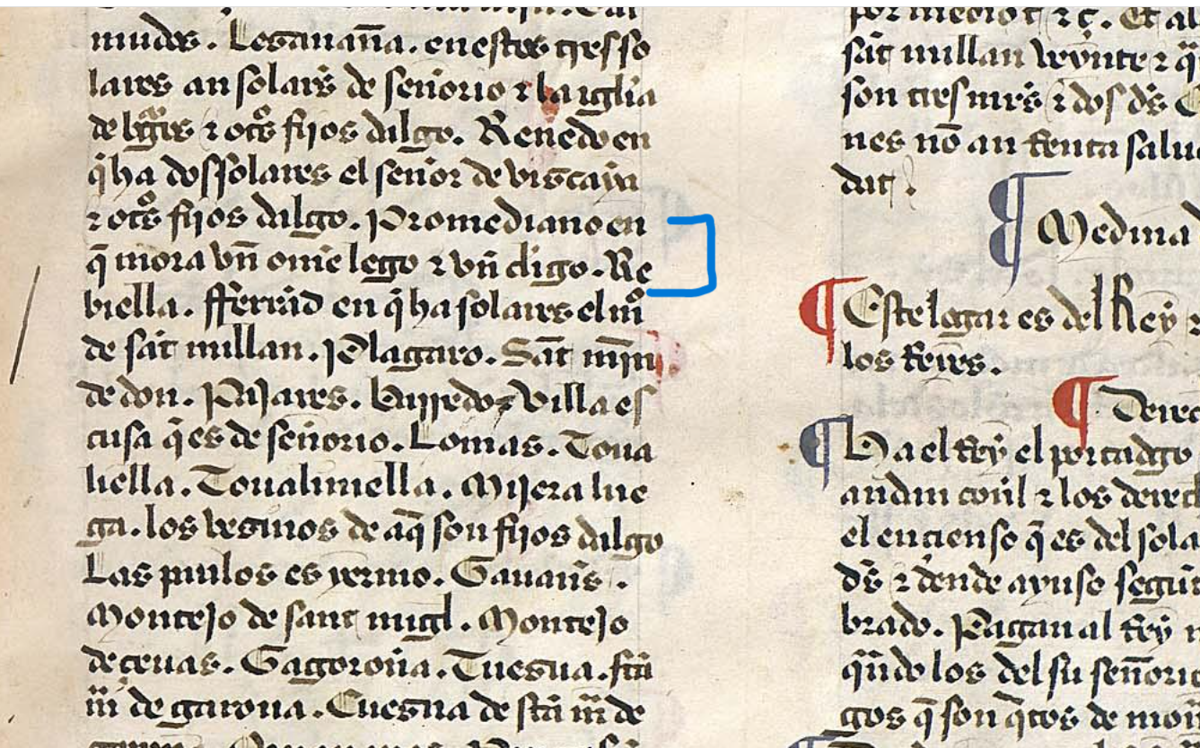 Promediano, en q(ue) mora vn ome lego e vn cl(er)igo",  Merindad XIV. Castilla la Vieja, ca. 1351, LBecerroBehetríasLeón.