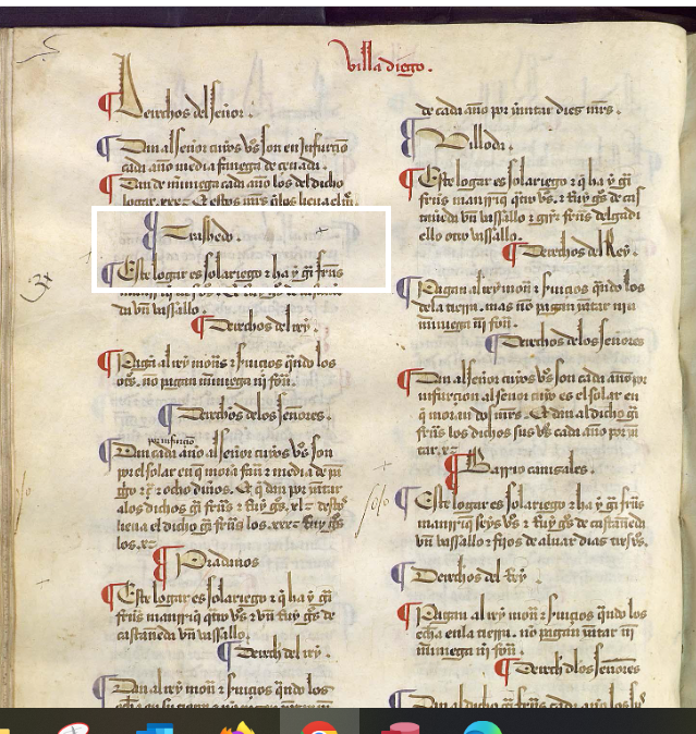 "Trashedo. Es logar es solariego e que a y G(ar)çi...", Merindad VI. Merindad de Villadiego, ca. 1351, LBecerroBehetríasLeón, copia de 1475-1499, ARCHV, PARES.