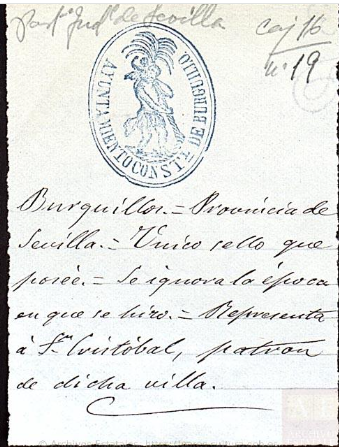 Sello del Ayuntamiento a requirimiento del Gobierno, en 1876, con evidente error. AHN, PARES.