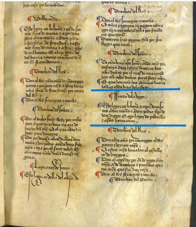 "Fitero de la Vega. este logar es behetria e a por deuiseros...", ca. 1351 Merindad XI,  Merindad de Castrojeriz, Becerro de las Behetrías de Castilla, ARCHV, PARES. Copia de 1475-1499.