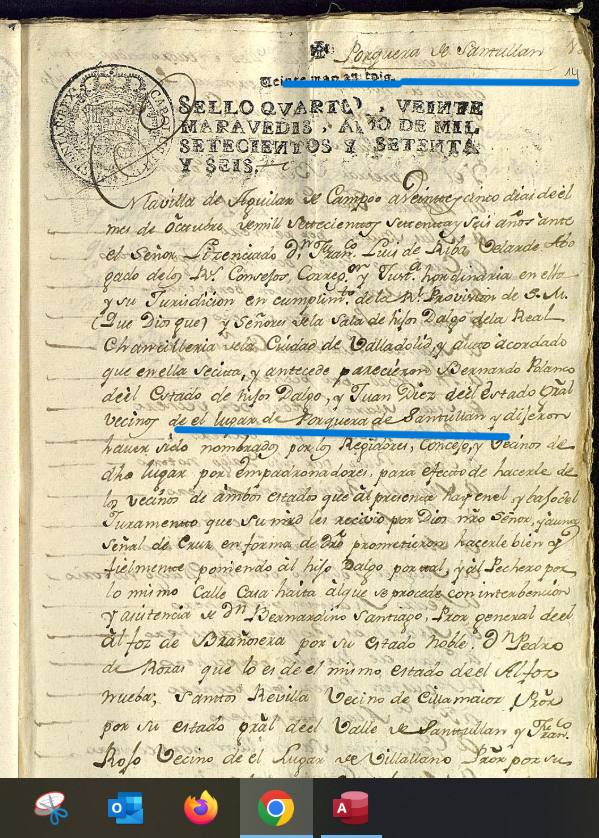 "Porquera de Santullan", Padrón de diversos lugares de la jurisdicción de Aguilar de Campoo correspondiente al año 1776, 1776,  ARCHV, PARES.