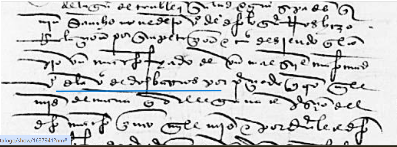 "...v(ecin)o de la v(ill)a de Dosbarrios...", Incitativa a los alcaldes de Tembleque, de la Orden de San Juan, a petición de Martín Sánchez Monedero, vecino de dicho lugar, sobre el engaño que sufrió cuando compró un macho fiado a maestre Mahomad, vecino de Dosbarrios, 1494, AGS, PARES.