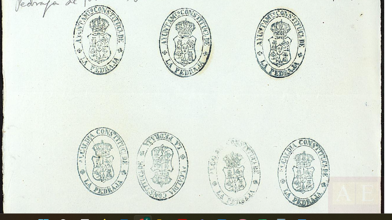 "La Pedraja", Sellos de Ayuntamiento y Alcaldía, 1876, AHN, PARES.