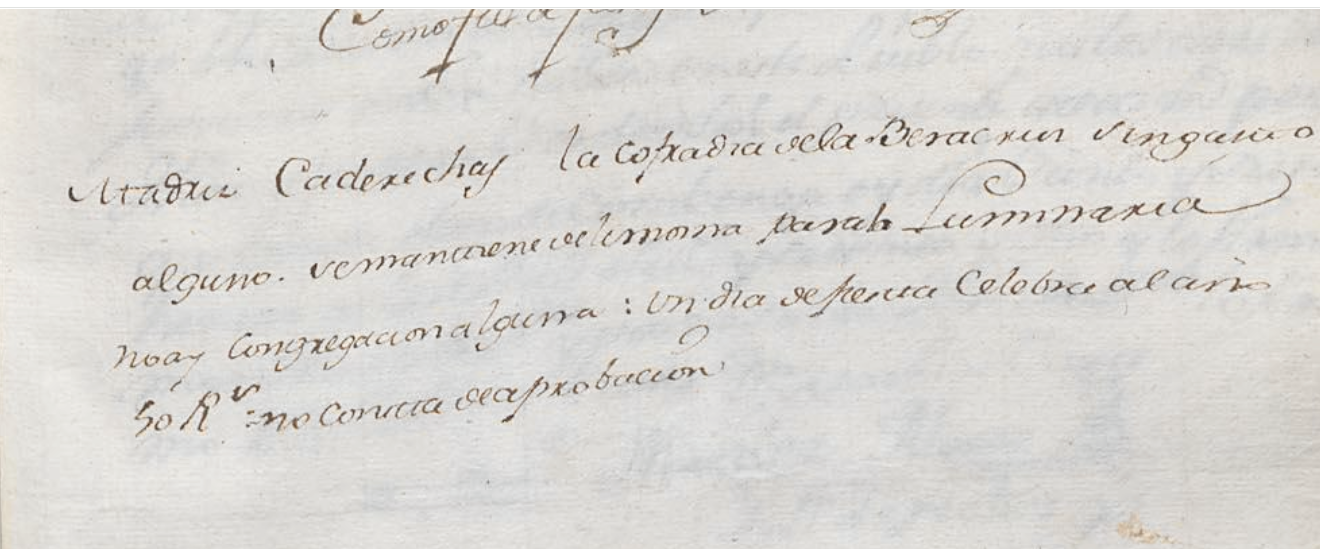 "Madriz Caderechas la cofradia de la Beracruz....", Expediente de remisión del partido de Castilla la Vieja en Laredo, 1771, AHN, PARES.