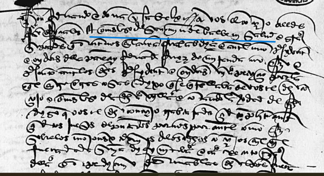 "...al consejo de San Ma(rti)n de Balbeni salud...", Pago de las escrituras del pleito sobre mojones por San Martín de Valvení, 1487, AGS, PARES.