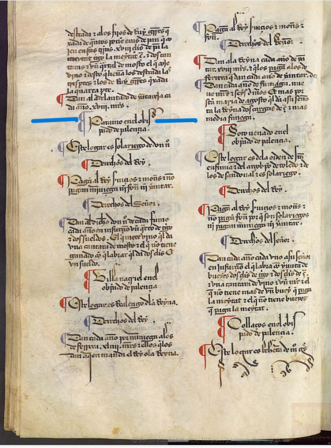 "Paramo. En el obispado de Palençia....", Merindad III, Merindad de Monzón, 1352, Becerro de las Behetrías. Copia de 1475-1499, ARCHV, PARES.