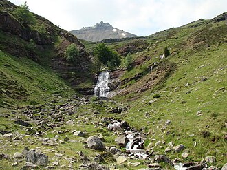 Tramo inicial del río Urbión con los Picos de Urbión al fondo.