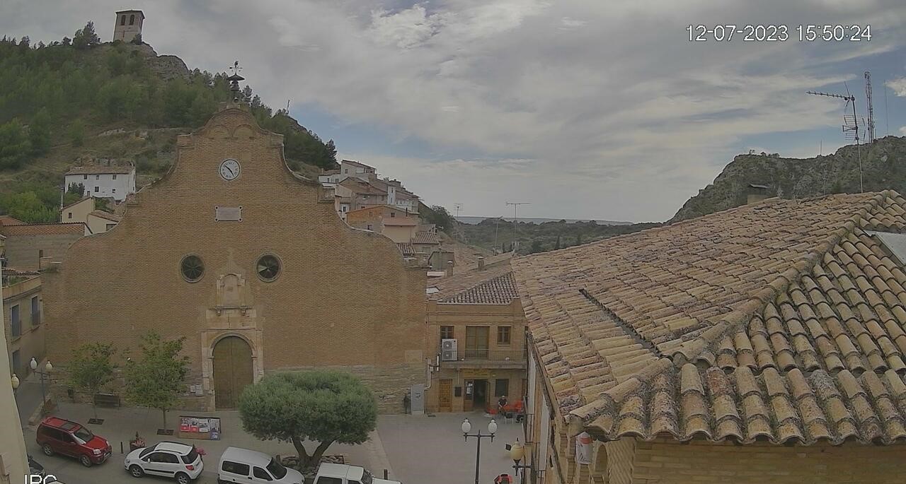 Vista de la Plaza de España de Sant Esteve de Llitera / San Esteban de Litera