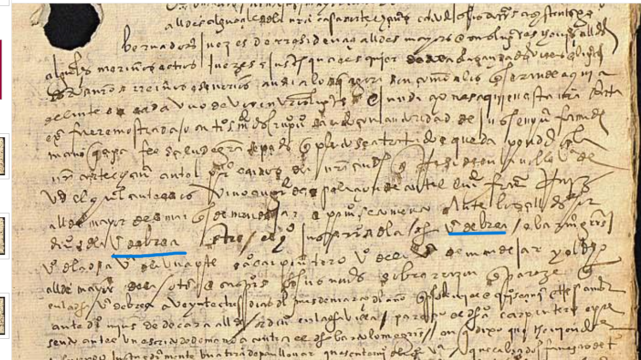 "...v(ill)a de Brea", Ejecutoria del pleito litigado por el concejo, justicia y regimiento de Brea del Tajo (Madrid), y Bartolomé Gutiérrez, vecino de Brea del Tajo (Madrid), con Alonso Carpintero,1554, ARCHV, PARES.