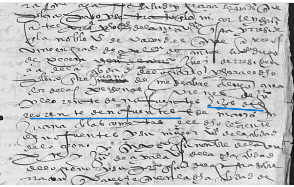 "...hijos de Llorente de Nofuentes", Ejecutoria del pleito litigado por Juan de Mendizábal, clérigo, curador de Juan y Llorente de Nofuentes, vecinos de Logroño, 1559, ARCHV, PARES.
