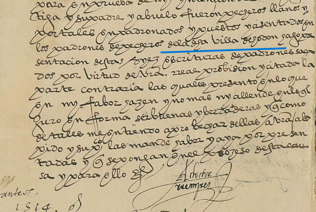 "...de la d(ic)ha villa de Hodon...", Traslado de diversos padrones de Villaviciosa de Odón entre los años 1505 y 1554, 1575, ARCHV, PARES.